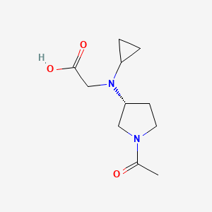 molecular formula C11H18N2O3 B3235527 [((R)-1-Acetyl-pyrrolidin-3-yl)-cyclopropyl-amino]-acetic acid CAS No. 1354018-71-5