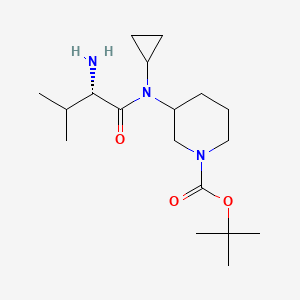 molecular formula C18H33N3O3 B3235591 3-[((S)-2-Amino-3-methyl-butyryl)-cyclopropyl-amino]-piperidine-1-carboxylic acid tert-butyl ester CAS No. 1354025-35-6