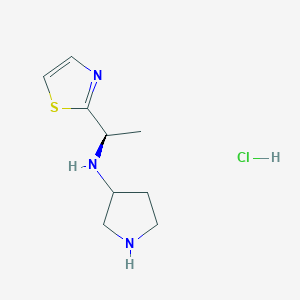 molecular formula C9H16ClN3S B3235600 N-((R)-1-(Thiazol-2-yl)ethyl)pyrrolidin-3-amine hydrochloride CAS No. 1354025-90-3