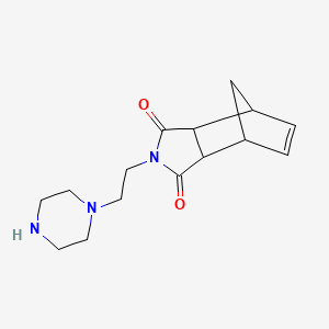 molecular formula C15H21N3O2 B3235612 2-(2-(Piperazin-1-yl)ethyl)-3a,4,7,7a-tetrahydro-1H-4,7-methanoisoindole-1,3(2H)-dione CAS No. 135414-78-7