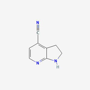 molecular formula C8H7N3 B3235622 1H-Pyrrolo[2,3-b]pyridine-4-carbonitrile, 2,3-dihydro- CAS No. 1354454-97-9