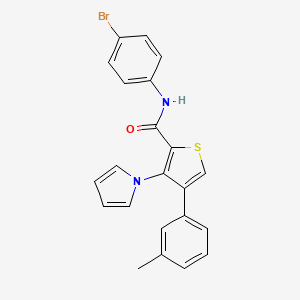 molecular formula C22H17BrN2OS B3235958 N-(4-bromophenyl)-4-(3-methylphenyl)-3-(1H-pyrrol-1-yl)thiophene-2-carboxamide CAS No. 1358042-03-1