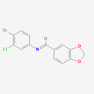 molecular formula C14H9BrClNO2 B323598 (E)-1-2H-1,3-benzodioxol-5-yl-N-(4-bromo-3-chlorophenyl)methanimine 