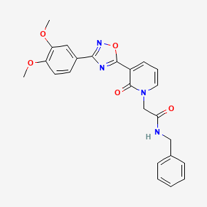 molecular formula C24H22N4O5 B3236002 N-benzyl-2-(3-(3-(3,4-dimethoxyphenyl)-1,2,4-oxadiazol-5-yl)-2-oxopyridin-1(2H)-yl)acetamide CAS No. 1359063-58-3