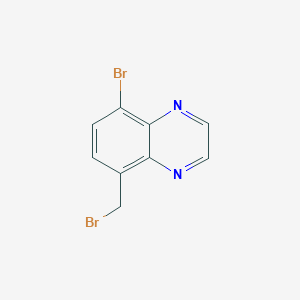 molecular formula C9H6Br2N2 B3236052 5-Bromo-8-(bromomethyl)quinoxaline CAS No. 1360599-45-6