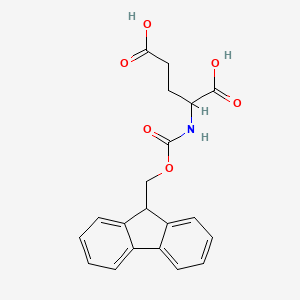 molecular formula C20H19NO6 B3236061 2-{[(9H-fluoren-9-ylmethoxy)carbonyl]amino}pentanedioic acid CAS No. 136083-74-4