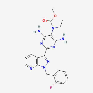 Carbamic acid, N-[4,6-diamino-2-[1-[(2-fluorophenyl)methyl]-1H-pyrazolo[3,4-b]pyridin-3-yl]-5-pyrimidinyl]-N-ethyl-, methyl ester
