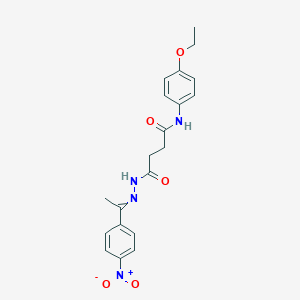 molecular formula C20H22N4O5 B323615 N-(4-ETHOXYPHENYL)-3-{N'-[(1E)-1-(4-NITROPHENYL)ETHYLIDENE]HYDRAZINECARBONYL}PROPANAMIDE 