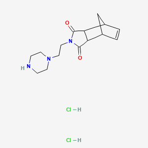 molecular formula C15H23Cl2N3O2 B3236180 2-(2-piperazin-1-ylethyl)-3a,4,7,7a-tetrahydro-1H-4,7-methanoisoindole-1,3-dione dihydrochloride CAS No. 136369-09-0