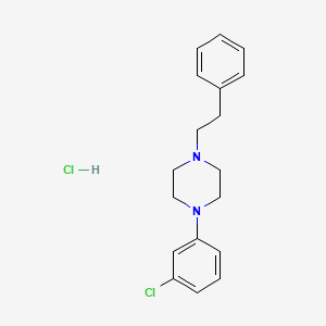 Piperazine, 1-(3-chlorophenyl)-4-(2-phenylethyl)-, hydrochloride (1:1)