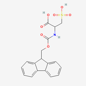 molecular formula C18H17NO7S B3236215 2-(9H-Fluoren-9-ylmethoxycarbonylamino)-3-sulfopropanoic acid CAS No. 136554-96-6