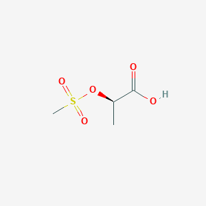 molecular formula C4H8O5S B3236278 Propanoic acid, 2-[(methylsulfonyl)oxy]-, (R)- CAS No. 136622-16-7