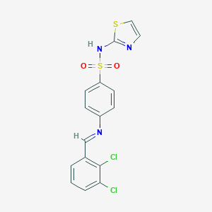 molecular formula C16H11Cl2N3O2S2 B323632 4-[(2,3-dichlorobenzylidene)amino]-N-(1,3-thiazol-2-yl)benzenesulfonamide 