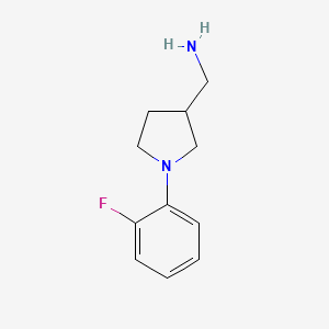 molecular formula C11H15FN2 B3236638 [1-(2-fluorophenyl)pyrrolidin-3-yl]methanamine CAS No. 1373111-59-1