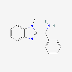 molecular formula C15H15N3 B3236736 C-(1-Methyl-1H-benzoimidazol-2-yl)-C-phenyl-methylamine CAS No. 13745-37-4