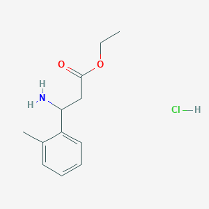 molecular formula C12H18ClNO2 B3236801 Ethyl 3-amino-3-(2-methylphenyl)propanoate hydrochloride CAS No. 1375471-93-4