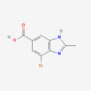 molecular formula C9H7BrN2O2 B3236874 7-Bromo-2-methyl-1H-benzo[d]imidazole-5-carboxylic acid CAS No. 1378255-43-6