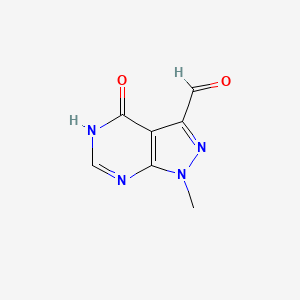 molecular formula C7H6N4O2 B3236947 4-Hydroxy-1-methyl-1H-pyrazolo[3,4-D]pyrimidine-3-carbaldehyde CAS No. 1379094-80-0
