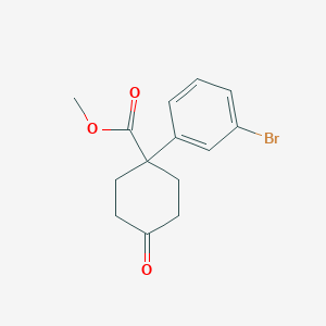 molecular formula C14H15BrO3 B3237301 Methyl 1-(3-Bromophenyl)-4-oxocyclohexanecarboxylate CAS No. 1385694-79-0