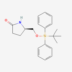 molecular formula C21H27NO2Si B3237307 (R)-5-(((tert-butyldiphenylsilyl)oxy)methyl)pyrrolidin-2-one CAS No. 138629-44-4