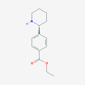 Benzoic acid, 4-(2R)-2-piperidinyl-, ethyl ester