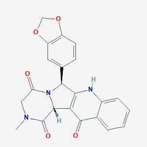 molecular formula C22H17N3O5 B032375 (6S,12bR)-6-(1,3-Benzodioxol-5-yl)-2,3,7,12b-tetrahydro-2-methyl-pyrazino[1',2':1,5]pyrrolo[3,4-b]quinoline-1,4,12(6H)-trione CAS No. 531500-48-8