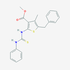 molecular formula C21H20N2O2S2 B323757 methyl 5-benzyl-4-methyl-2-[(phenylcarbamothioyl)amino]thiophene-3-carboxylate 