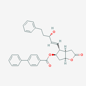 molecular formula C31H30O5 B032376 [(3aR,4R,5R,6aS)-4-[(E,3S)-3-Hydroxy-5-phenylpent-1-enyl]-2-oxo-3,3a,4,5,6,6a-hexahydrocyclopenta[b]furan-5-yl] 4-Phenylbenzoate CAS No. 41639-73-0