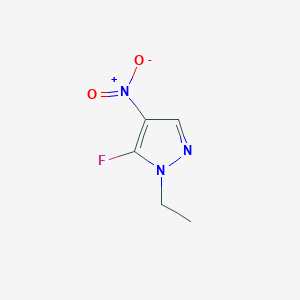 molecular formula C5H6FN3O2 B3237609 1-ethyl-5-fluoro-4-nitro-1H-pyrazole CAS No. 1392274-41-7