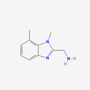molecular formula C10H13N3 B3237703 (1,7-dimethyl-1H-1,3-benzodiazol-2-yl)methanamine CAS No. 1394116-47-2