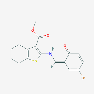 molecular formula C17H16BrNO3S B323777 methyl 2-[[(Z)-(3-bromo-6-oxocyclohexa-2,4-dien-1-ylidene)methyl]amino]-4,5,6,7-tetrahydro-1-benzothiophene-3-carboxylate 
