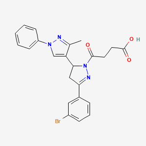 4-[5-(3-bromophenyl)-3'-methyl-1'-phenyl-3,4-dihydro-1'H,2H-[3,4'-bipyrazole]-2-yl]-4-oxobutanoic acid
