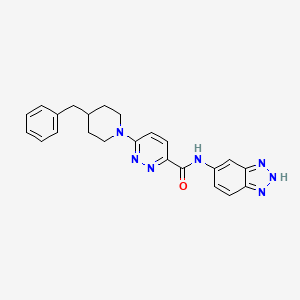 molecular formula C23H23N7O B3237920 N-(1H-benzo[d][1,2,3]triazol-5-yl)-6-(4-benzylpiperidin-1-yl)pyridazine-3-carboxamide CAS No. 1396786-69-8