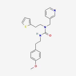 3-(4-Methoxyphenethyl)-1-(pyridin-3-ylmethyl)-1-(2-(thiophen-2-yl)ethyl)urea