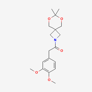 molecular formula C18H25NO5 B3237931 2-(3,4-Dimethoxyphenyl)-1-(7,7-dimethyl-6,8-dioxa-2-azaspiro[3.5]nonan-2-yl)ethanone CAS No. 1396808-77-7