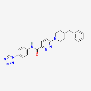 molecular formula C24H24N8O B3237993 N-(4-(1H-tetrazol-1-yl)phenyl)-6-(4-benzylpiperidin-1-yl)pyridazine-3-carboxamide CAS No. 1396873-56-5