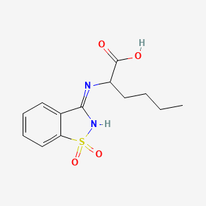 molecular formula C13H16N2O4S B3238017 2-[(1,1-二氧化-1,2-苯并异噻唑-3-基)氨基]己酸 CAS No. 1397004-93-1