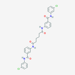 molecular formula C32H28Cl2N4O4 B323805 N,N'-bis[3-[(3-chlorophenyl)carbamoyl]phenyl]hexanediamide 