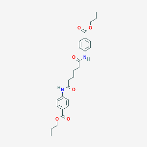molecular formula C26H32N2O6 B323807 PROPYL 4-(5-{[4-(PROPOXYCARBONYL)PHENYL]CARBAMOYL}PENTANAMIDO)BENZOATE 