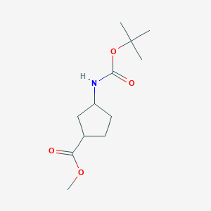 molecular formula C12H21NO4 B3238086 Methyl 3-((tert-butoxycarbonyl)amino)cyclopentanecarboxylate CAS No. 1400583-12-1