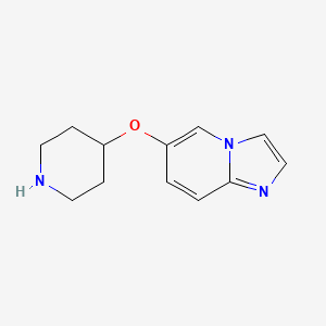 molecular formula C12H15N3O B3238092 Imidazo[1,2-a]pyridine, 6-(4-piperidinyloxy)- CAS No. 1400764-56-8
