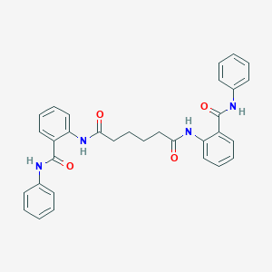 molecular formula C32H30N4O4 B323810 N~1~,N~6~-bis[2-(anilinocarbonyl)phenyl]hexanediamide 