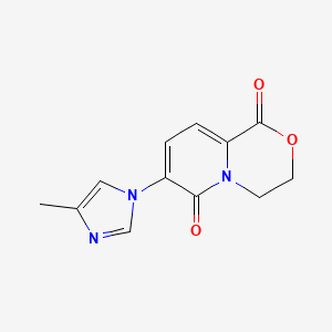 molecular formula C12H11N3O3 B3238149 Pyrido[2,1-c][1,4]oxazine-1,6-dione, 3,4-dihydro-7-(4-methyl-1H-imidazol-1-yl)- CAS No. 1402004-16-3