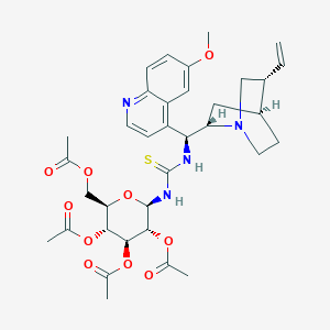 (2R,3R,4S,5R,6R)-2-(Acetoxymethyl)-6-(3-((S)-(6-methoxyquinolin-4-yl)((1S,2S,4S,5R)-5-vinylquinuclidin-2-yl)methyl)thioureido)tetrahydro-2H-pyran-3,4,5-triyl triacetate