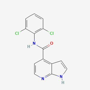 molecular formula C14H9Cl2N3O B3238209 N-(2,6-diChlorophenyl)-1H-pyrrolo[2,3-b]pyridine-4-carboxamide CAS No. 1403667-44-6