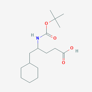 molecular formula C16H29NO4 B3238278 4-{[(Tert-butoxy)carbonyl]amino}-5-cyclohexylpentanoic acid CAS No. 1406724-08-0