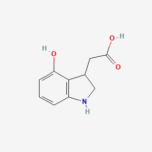 molecular formula C10H11NO3 B3238331 1H-Indole-3-acetic acid, 2,3-dihydro-4-hydroxy- CAS No. 141102-32-1