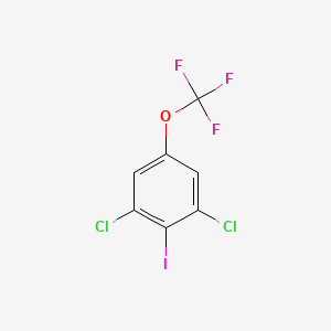 molecular formula C7H2Cl2F3IO B3238489 1,3-Dichloro-2-iodo-5-(trifluoromethoxy)benzene CAS No. 1414870-80-6