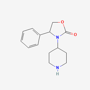 molecular formula C14H18N2O2 B3238542 4-Phenyl-3-piperidin-4-yl-oxazolidin-2-one CAS No. 1414959-08-2