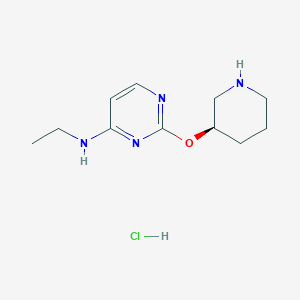 molecular formula C11H19ClN4O B3238795 (R)-N-Ethyl-2-(piperidin-3-yloxy)pyrimidin-4-amine hydrochloride CAS No. 1417788-96-5
